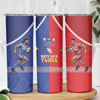 Toa Samoa Mate Ma'a Tonga Rugby Together Skinny Tumbler LT14 - Polynesian Pride