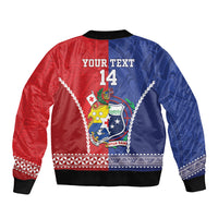 Toa Samoa Mate Ma'a Tonga Rugby Together Custom Sleeve Zip Bomber Jacket LT14 - Polynesian Pride