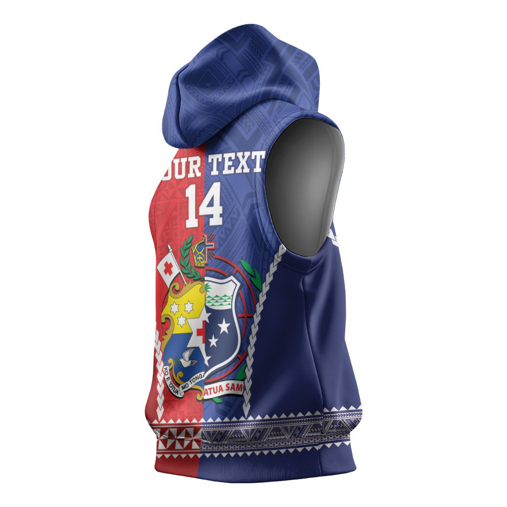Toa Samoa Mate Ma'a Tonga Rugby Together Custom Sleeveless Hoodie LT14 - Polynesian Pride