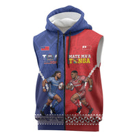 Toa Samoa Mate Ma'a Tonga Rugby Together Custom Sleeveless Zip Hoodie LT14 Multicolor - Polynesian Pride