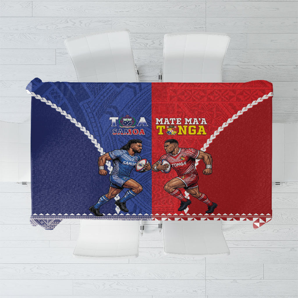 Toa Samoa Mate Ma'a Tonga Rugby Together Tablecloth LT14 Multicolor - Polynesian Pride