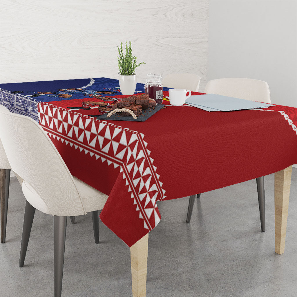 Toa Samoa Mate Ma'a Tonga Rugby Together Tablecloth LT14 - Polynesian Pride