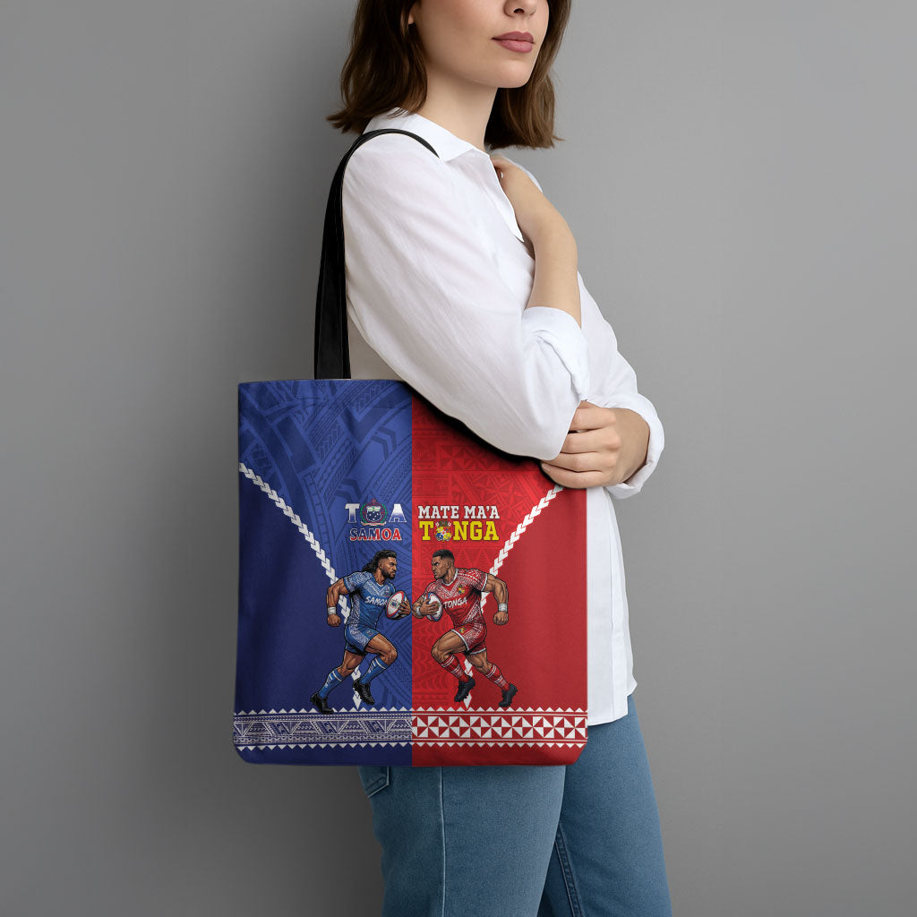 Toa Samoa Mate Ma'a Tonga Rugby Together Tote Bag LT14 - Polynesian Pride