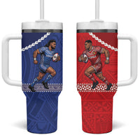 Toa Samoa Mate Ma'a Tonga Rugby Together Tumbler With Handle LT14 One Size: 40 oz Multicolor - Polynesian Pride