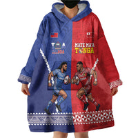 Toa Samoa Mate Ma'a Tonga Rugby Together Custom Wearable Blanket Hoodie LT14 - Polynesian Pride