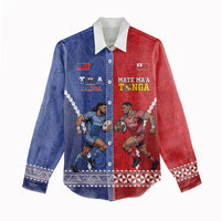 Toa Samoa Mate Ma'a Tonga Rugby Together Custom Women Casual Shirt LT14 - Polynesian Pride