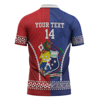 Toa Samoa Mate Ma'a Tonga Rugby Together Custom Zipper Polo Shirt LT14 - Polynesian Pride