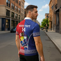 Toa Samoa Mate Ma'a Tonga Rugby Together Custom Zipper Polo Shirt LT14 - Polynesian Pride