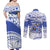 Personalised Samoa St Josephs College Couples Matching Off Shoulder Maxi Dress and Long Sleeve Button Shirt Marist Brothers Samoan Pattern LT14 - Polynesian Pride