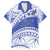 Personalised Samoa St Josephs College Family Matching Off Shoulder Short Dress and Hawaiian Shirt Marist Brothers Samoan Pattern LT14 Dad's Shirt - Short Sleeve Blue - Polynesian Pride