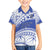 Personalised Samoa St Josephs College Family Matching Off Shoulder Short Dress and Hawaiian Shirt Marist Brothers Samoan Pattern LT14 Son's Shirt Blue - Polynesian Pride