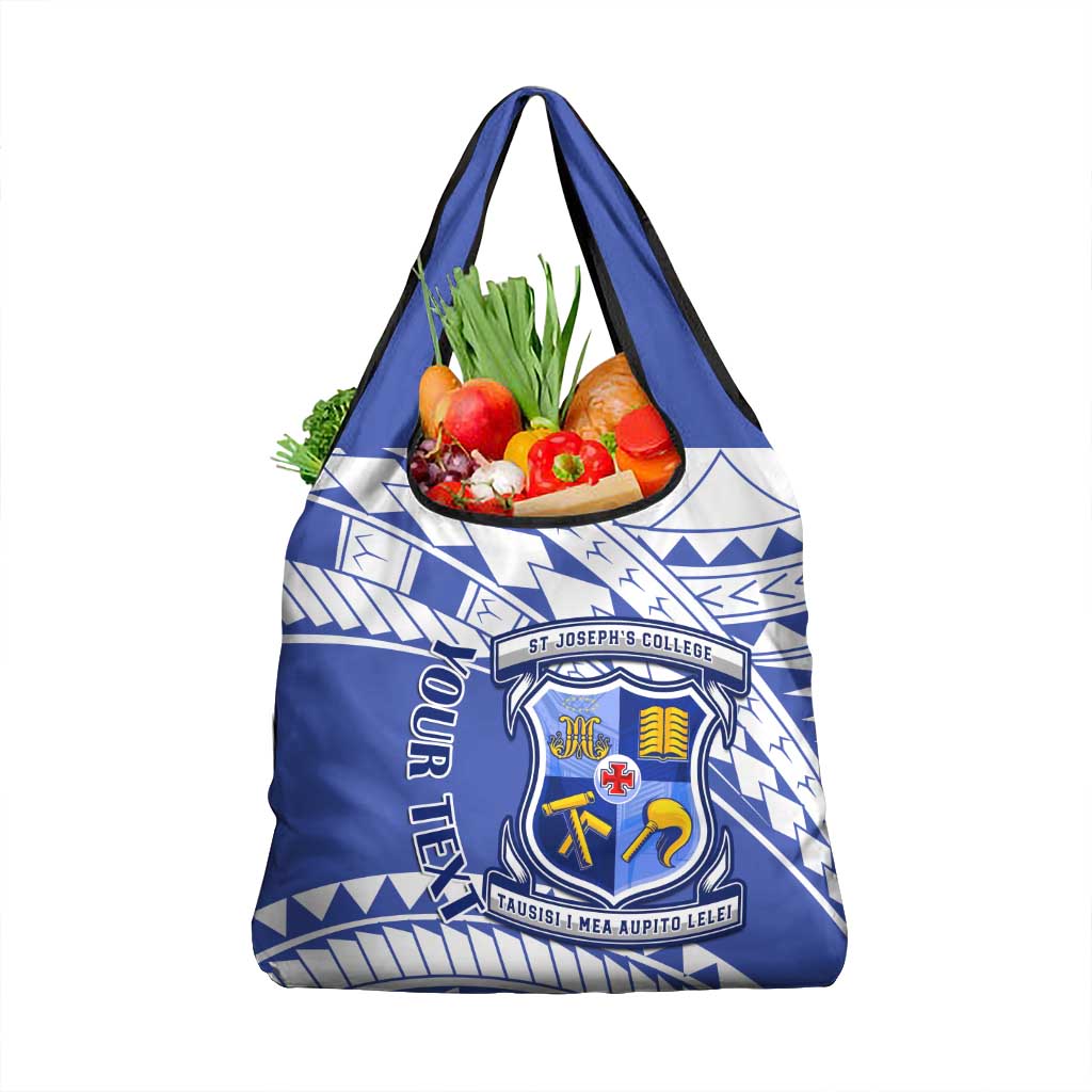 Personalised Samoa St Josephs College Grocery Bag Marist Brothers Samoan Pattern LT14 1-pack One Size Blue - Polynesian Pride