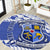 Personalised Samoa St Josephs College Round Carpet Marist Brothers Samoan Pattern LT14 Blue - Polynesian Pride