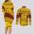 Personalised Samoa College Couples Matching Long Sleeve Bodycon Dress and Long Sleeve Button Shirt Samoan Pattern LT14 - Polynesian Pride