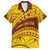 Personalised Samoa College Family Matching Off Shoulder Short Dress and Hawaiian Shirt Samoan Pattern LT14 Dad's Shirt - Short Sleeve Gold - Polynesian Pride