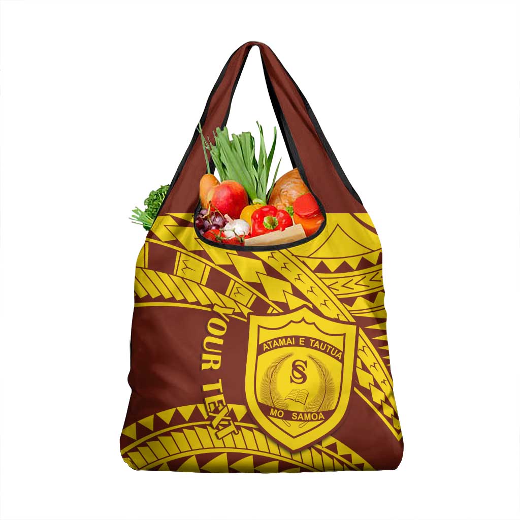 Personalised Samoa College Grocery Bag Samoan Pattern LT14 1-pack One Size Gold - Polynesian Pride