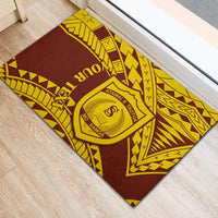 Personalised Samoa College Rubber Doormat Samoan Pattern LT14 - Polynesian Pride