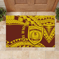 Personalised Samoa College Rubber Doormat Samoan Pattern LT14 - Polynesian Pride