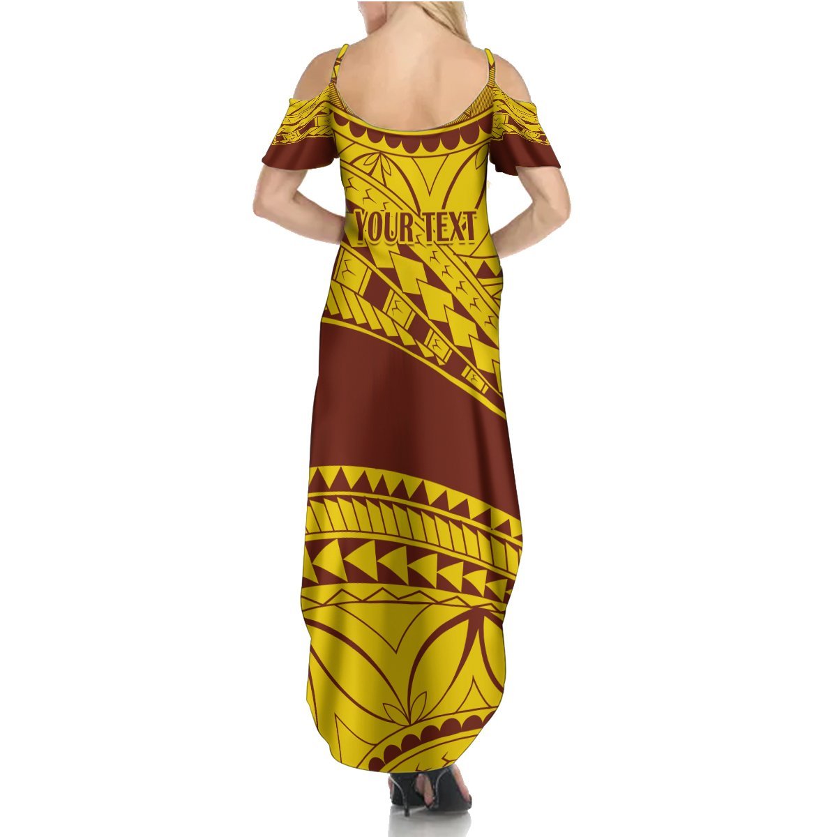 Personalised Samoa College Summer Maxi Dress Samoan Pattern LT14 - Polynesian Pride