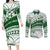 Personalised Samoa Faleata College Couples Matching Long Sleeve Bodycon Dress and Long Sleeve Button Shirt Samoan Pattern LT14 Green - Polynesian Pride