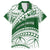 Personalised Samoa Faleata College Family Matching Puletasi Dress and Hawaiian Shirt Samoan Pattern LT14 Dad's Shirt - Short Sleeve Green - Polynesian Pride