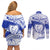 Personalised Samoa Safata College Couples Matching Off Shoulder Short Dress and Long Sleeve Button Shirt Samoan Pattern LT14 - Polynesian Pride