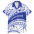 Personalised Samoa Safata College Family Matching Mermaid Dress and Hawaiian Shirt Samoan Pattern LT14 Dad's Shirt - Short Sleeve Blue - Polynesian Pride