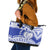 Personalised Samoa Safata College Leather Tote Bag Samoan Pattern LT14 Blue - Polynesian Pride