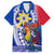 Personalised Philippines Family Matching Puletasi Dress and Hawaiian Shirt Filipino Sarimanok With Polynesian Tattoo LT14 Dad's Shirt - Short Sleeve Blue - Polynesian Pride