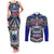 Samoa 685 Couples Matching Tank Maxi Dress and Long Sleeve Button Shirt Samoan Coat Of Arms Simple Style LT14 Blue - Polynesian Pride