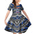 Samoa 685 Family Matching Mermaid Dress and Hawaiian Shirt Samoan Coat Of Arms Simple Style LT14 Daughter's Dress Blue - Polynesian Pride