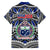 Samoa 685 Family Matching Off Shoulder Short Dress and Hawaiian Shirt Samoan Coat Of Arms Simple Style LT14 - Polynesian Pride