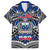 Samoa 685 Family Matching Short Sleeve Bodycon Dress and Hawaiian Shirt Samoan Coat Of Arms Simple Style LT14 Dad's Shirt - Short Sleeve Blue - Polynesian Pride