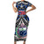 Samoa 685 Family Matching Short Sleeve Bodycon Dress and Hawaiian Shirt Samoan Coat Of Arms Simple Style LT14 Mom's Dress Blue - Polynesian Pride