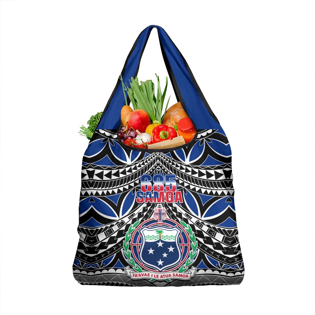 Samoa 685 Grocery Bag Samoan Coat Of Arms Simple Style LT14 1-pack One Size Blue - Polynesian Pride