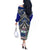 Samoa 685 Off The Shoulder Long Sleeve Dress Samoan Coat Of Arms Simple Style LT14 - Polynesian Pride