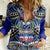 Samoa 685 Women Casual Shirt Samoan Coat Of Arms Simple Style LT14 Female Blue - Polynesian Pride