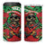 Mele Kalikimaka Hawaii 4 in 1 Can Cooler Tumbler Mongoose Santa With Ohia Lehua