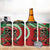 Mele Kalikimaka Hawaii 4 in 1 Can Cooler Tumbler Mongoose Santa With Ohia Lehua