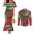 Mele Kalikimaka Hawaii Couples Matching Mermaid Dress and Long Sleeve Button Shirt Mongoose Santa With Ohia Lehua