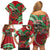 Mele Kalikimaka Hawaii Family Matching Off Shoulder Short Dress and Hawaiian Shirt Mongoose Santa With Ohia Lehua