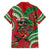 Mele Kalikimaka Hawaii Family Matching Off Shoulder Short Dress and Hawaiian Shirt Mongoose Santa With Ohia Lehua