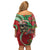 Mele Kalikimaka Hawaii Family Matching Off Shoulder Short Dress and Hawaiian Shirt Mongoose Santa With Ohia Lehua