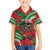 Mele Kalikimaka Hawaii Family Matching Off Shoulder Short Dress and Hawaiian Shirt Mongoose Santa With Ohia Lehua