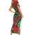 Mele Kalikimaka Hawaii Family Matching Short Sleeve Bodycon Dress and Hawaiian Shirt Mongoose Santa With Ohia Lehua