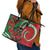 Mele Kalikimaka Hawaii Leather Tote Bag Mongoose Santa With Ohia Lehua