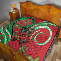 Mele Kalikimaka Hawaii Quilt Mongoose Santa With Ohia Lehua LT14 - Polynesian Pride