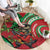 Mele Kalikimaka Hawaii Round Carpet Mongoose Santa With Ohia Lehua