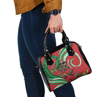 Mele Kalikimaka Hawaii Shoulder Handbag Mongoose Santa With Ohia Lehua LT14 - Polynesian Pride