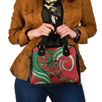 Mele Kalikimaka Hawaii Shoulder Handbag Mongoose Santa With Ohia Lehua LT14 - Polynesian Pride